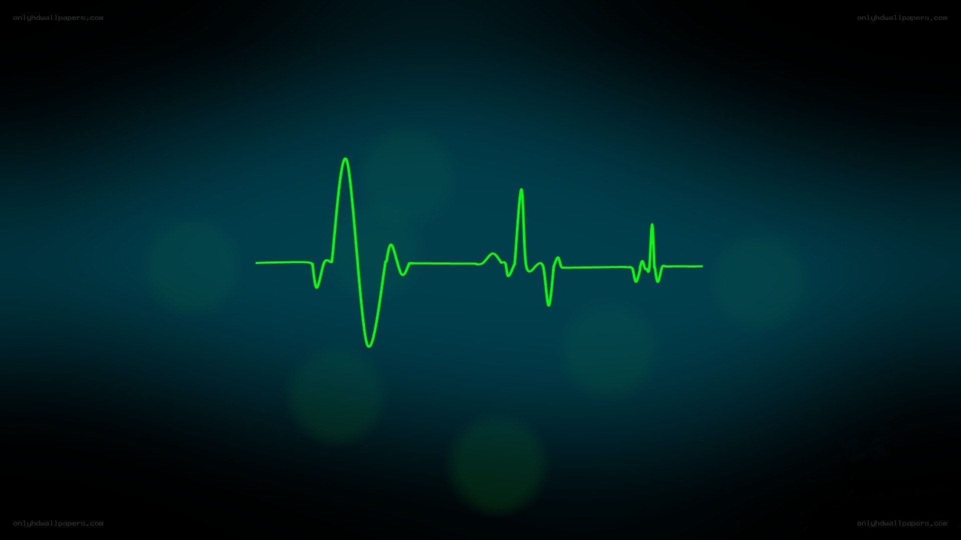 green heartbeat line on dark background