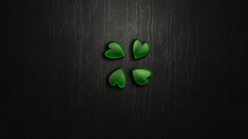 Green Hearts on Leather