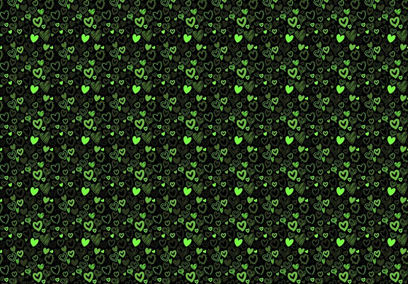 Green Hearts Pattern