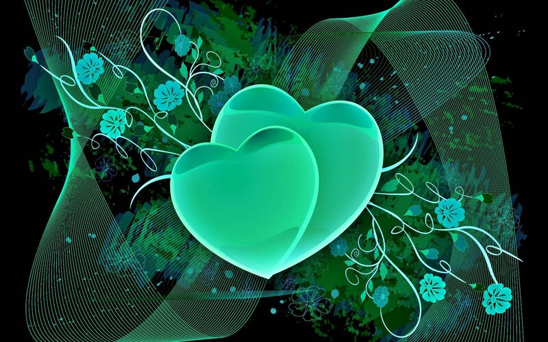 Green Hearts with Vines — Dreamy