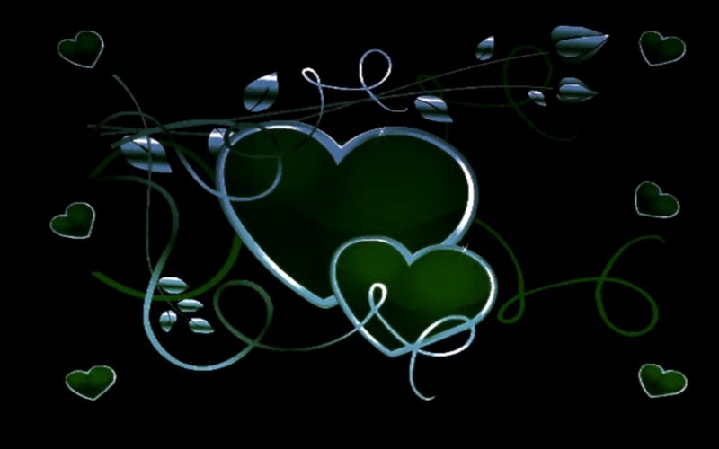Green Hearts with Vines
