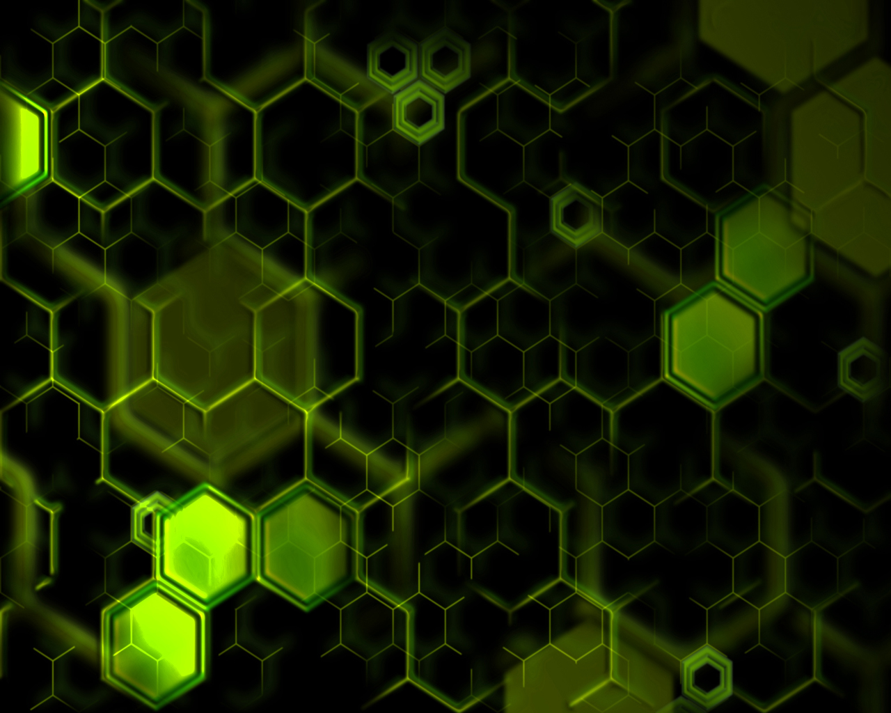 green hexagonal pattern