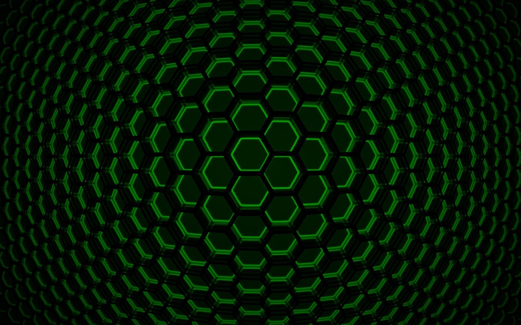 green hexagonal pattern