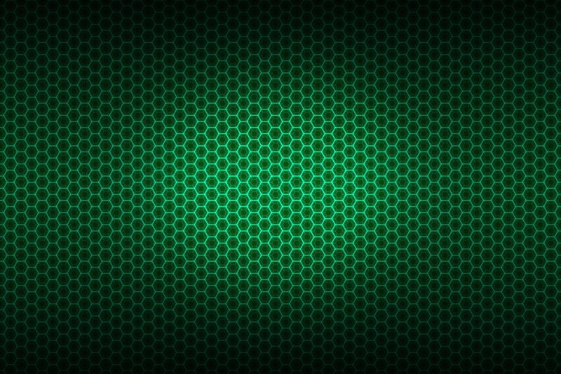 Green Hexagonal Pattern — Technological, Abstract, Hexagons