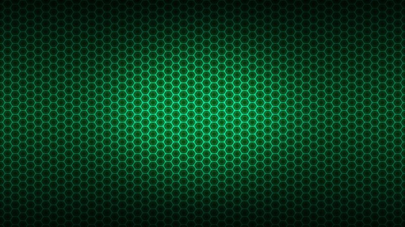 Green Hexagonal Pattern — Technological, Abstract