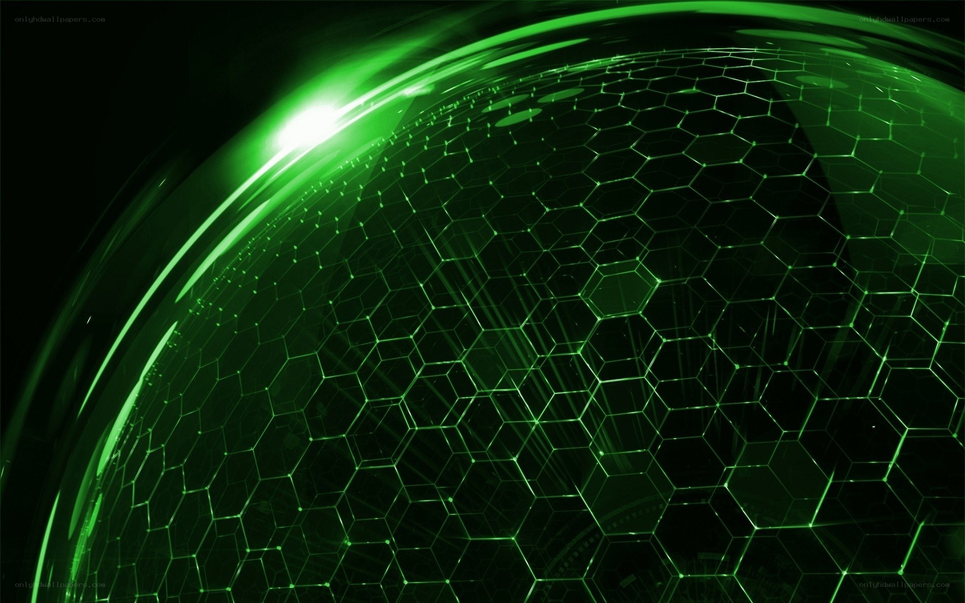 green hexagonal sphere