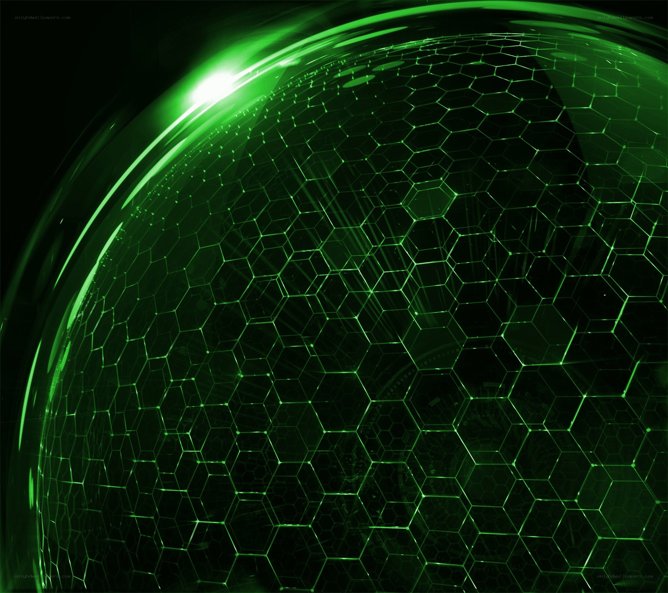 green hexagonal sphere