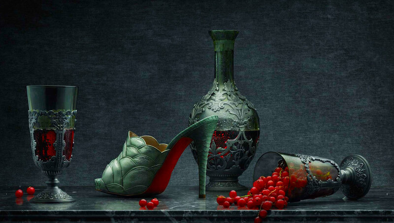 Green High-heeled Shoe — Dramatic
