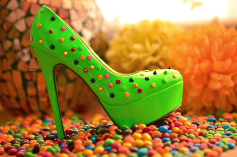 Green High-heeled Shoe