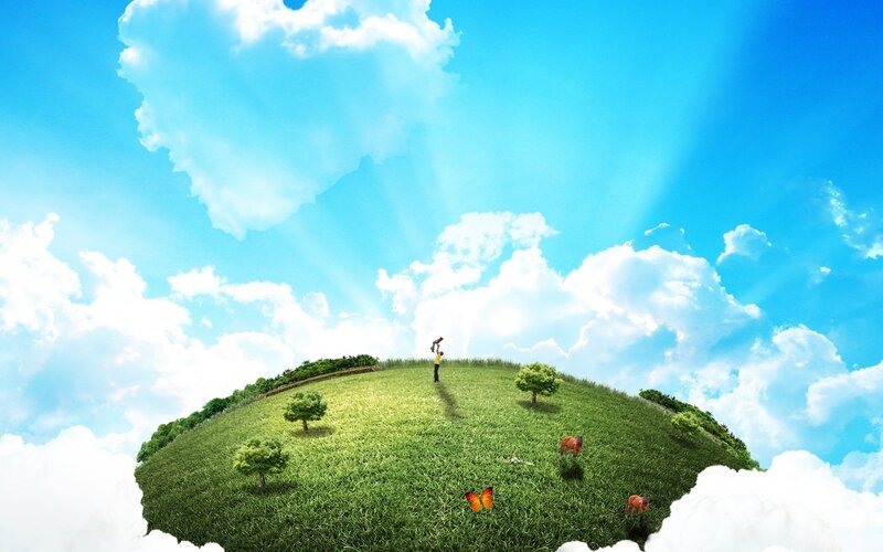 Green Hill in Sky