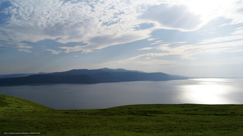 Green Hill Overlooking Sea — Serene
