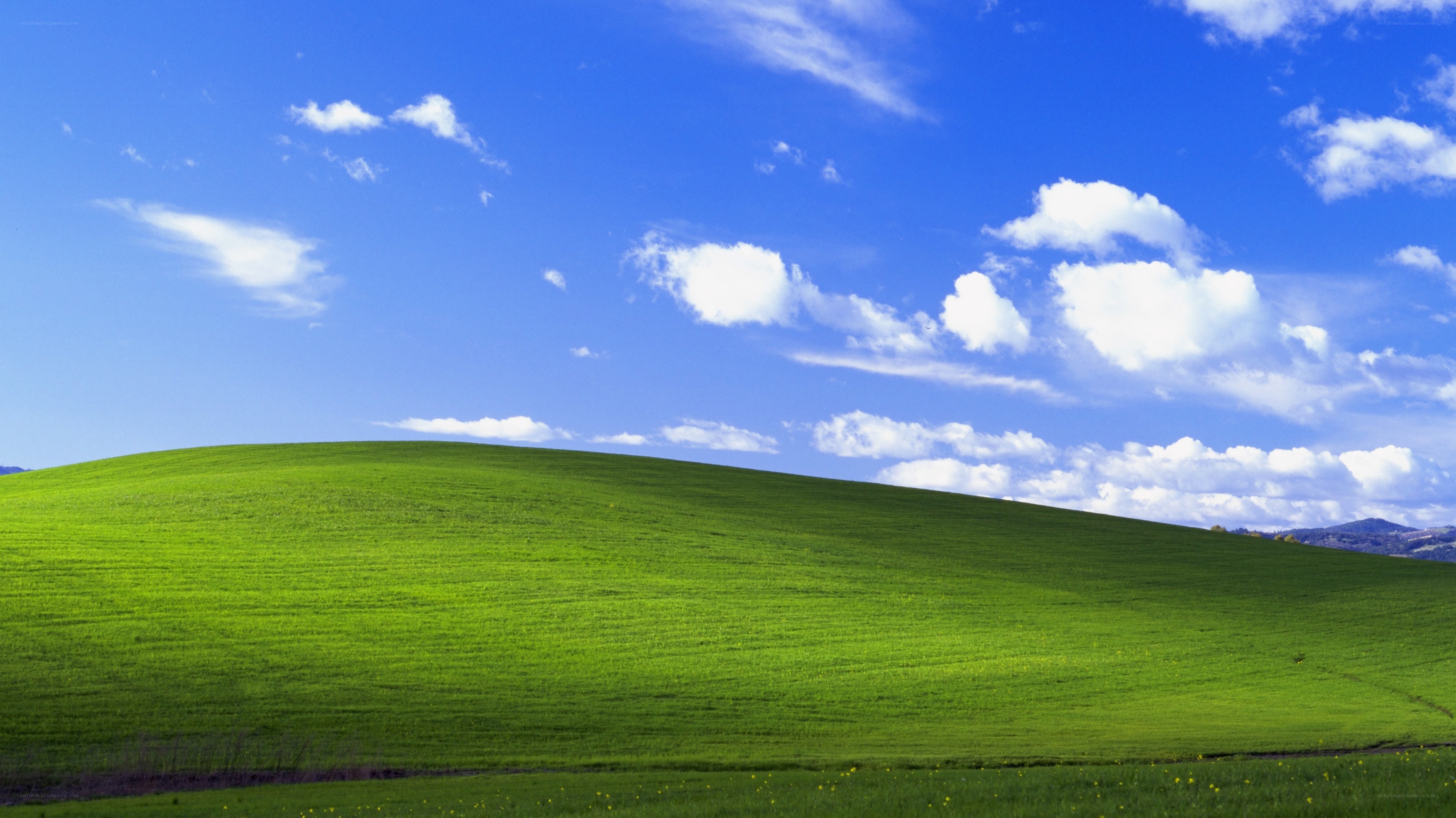 green hill under blue sky