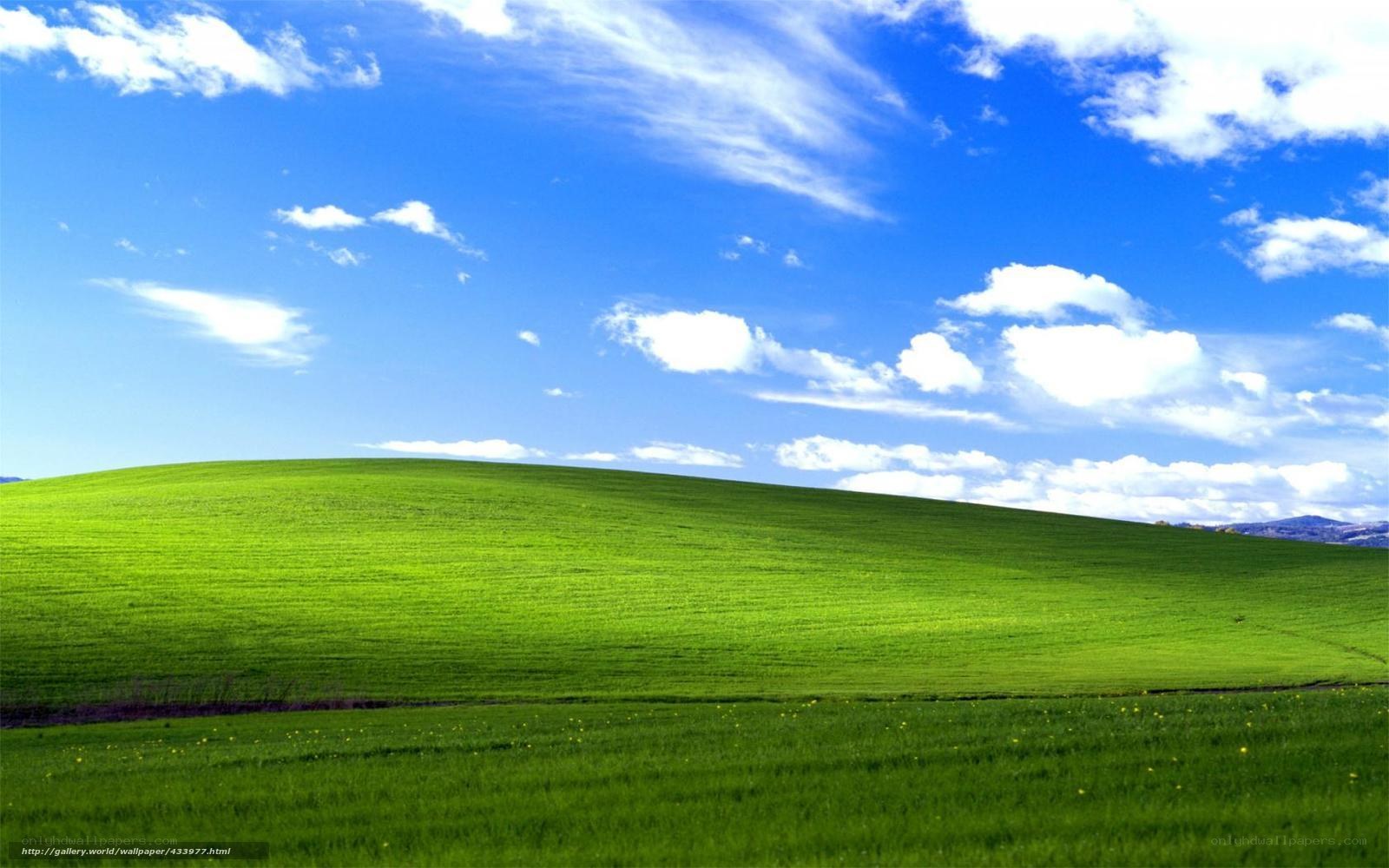 Green Hill Under Blue Sky