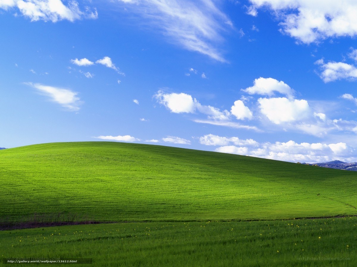 Green Hill Under Blue Sky