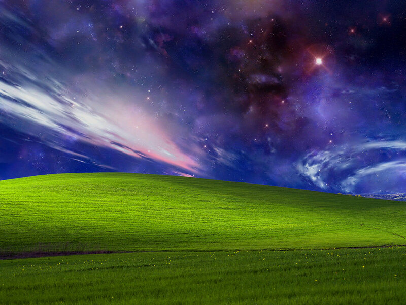Green Hill under Starry Sky — Serene