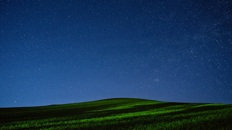 Green Hill under Stars