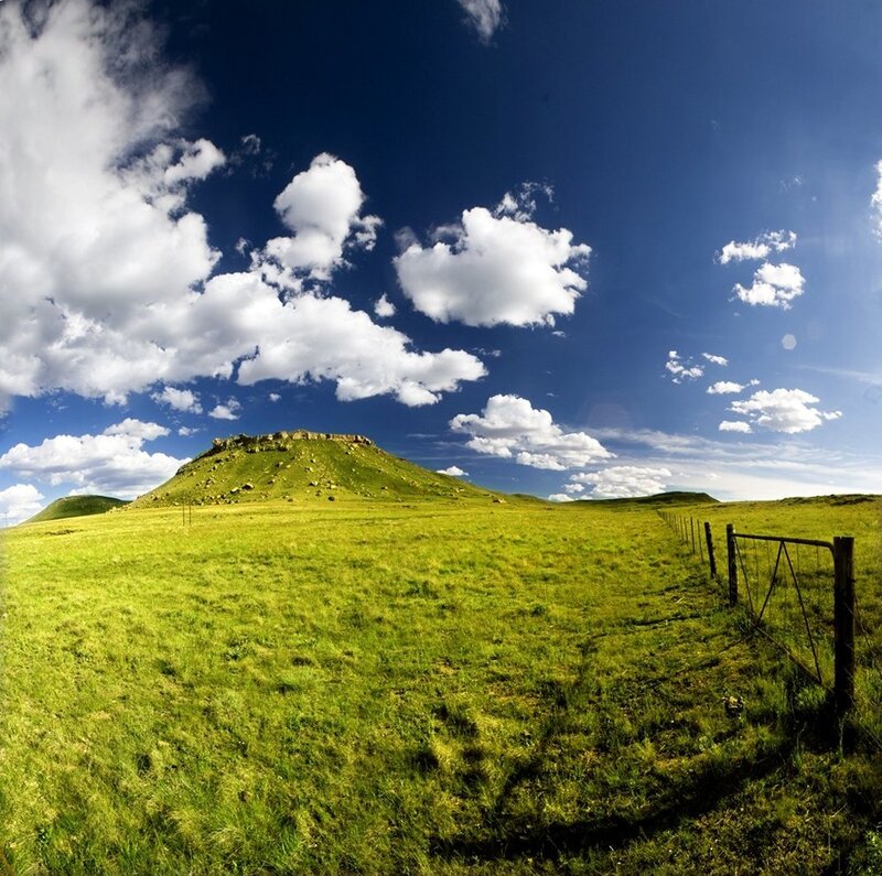 Green Hill with Fence