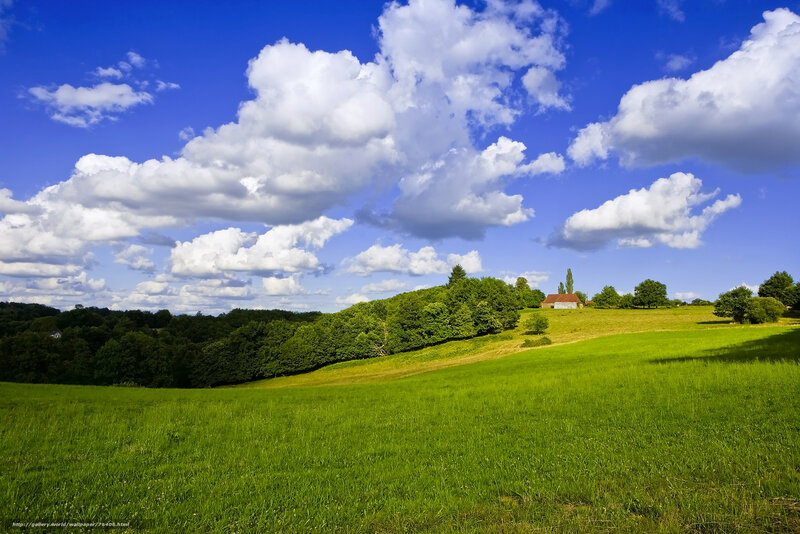 Green Hill with House — Serene