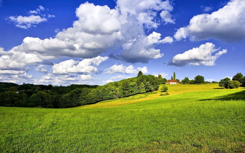 Green Hill with House