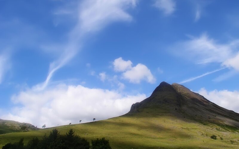 Green Hill with Mountain