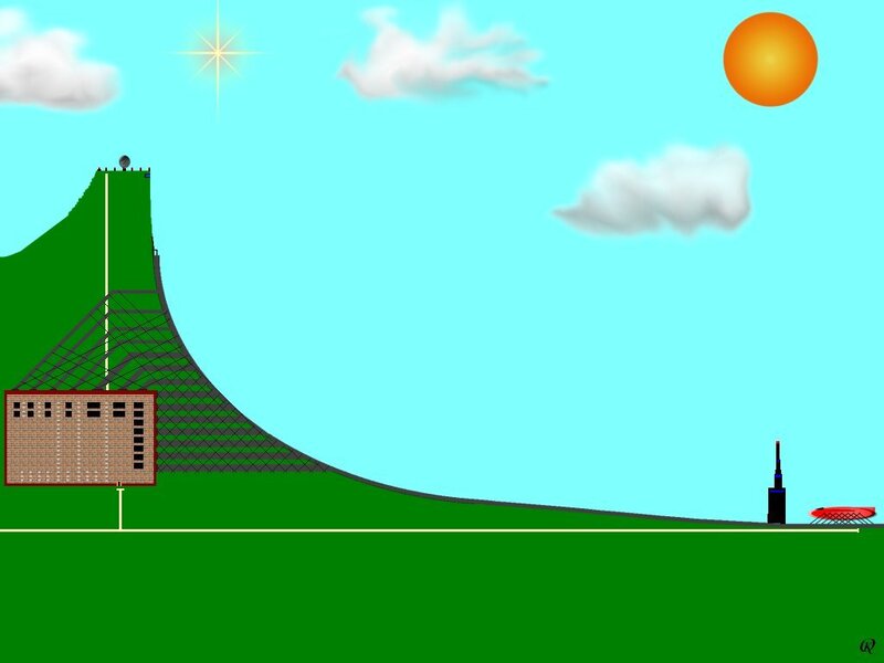 Green Hill with Structure