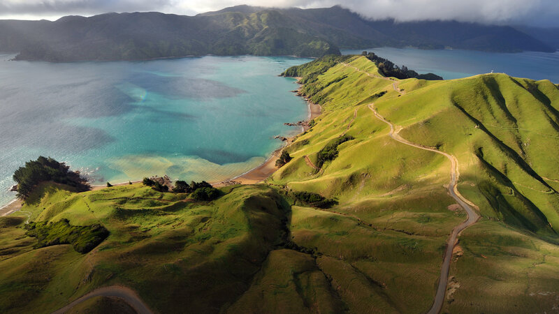 Green Hills and Bay — Serene, Afternoon