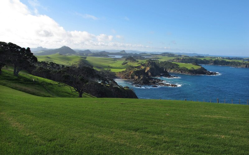 Green Hills and Blue Sea