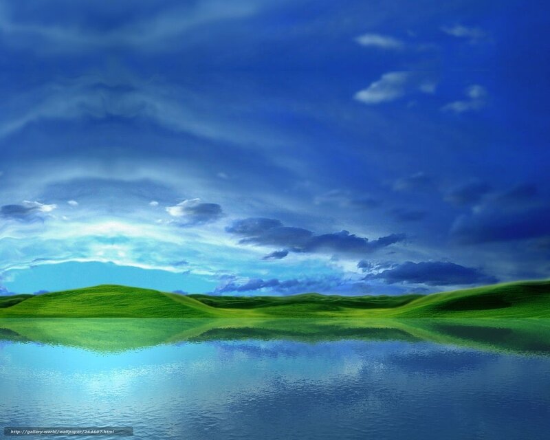 Green hills and blue sky