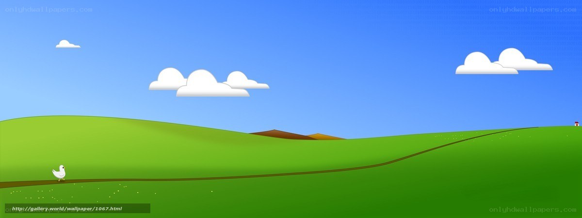 Green hills and blue sky