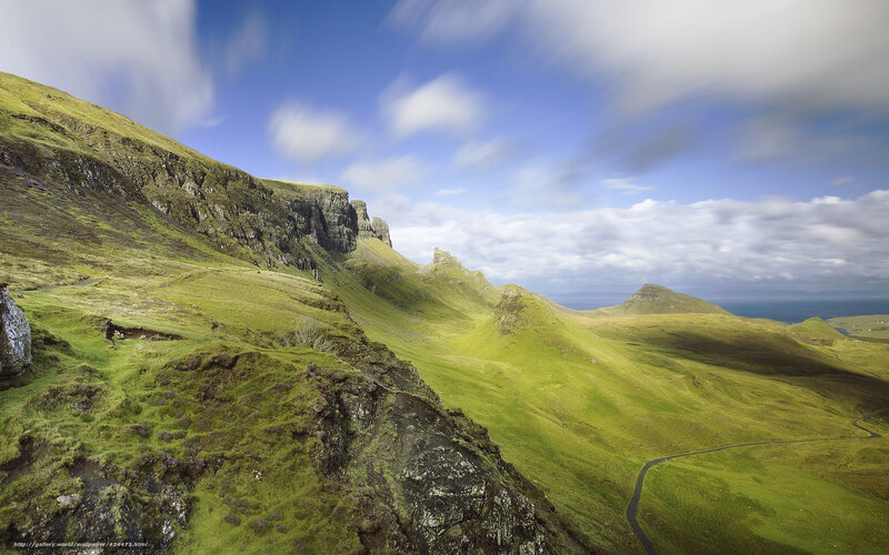 Green Hills and Cliffs — Serene, Afternoon