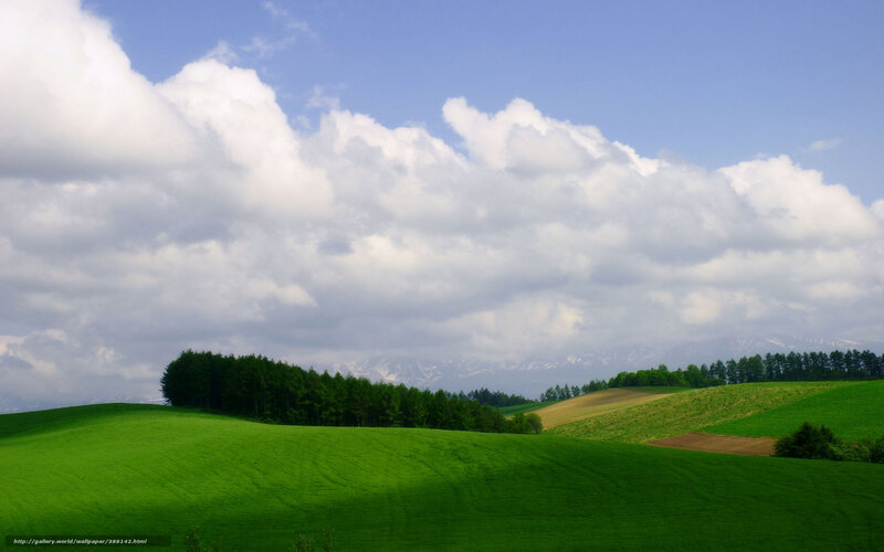 Green Hills and Clouds — Serene