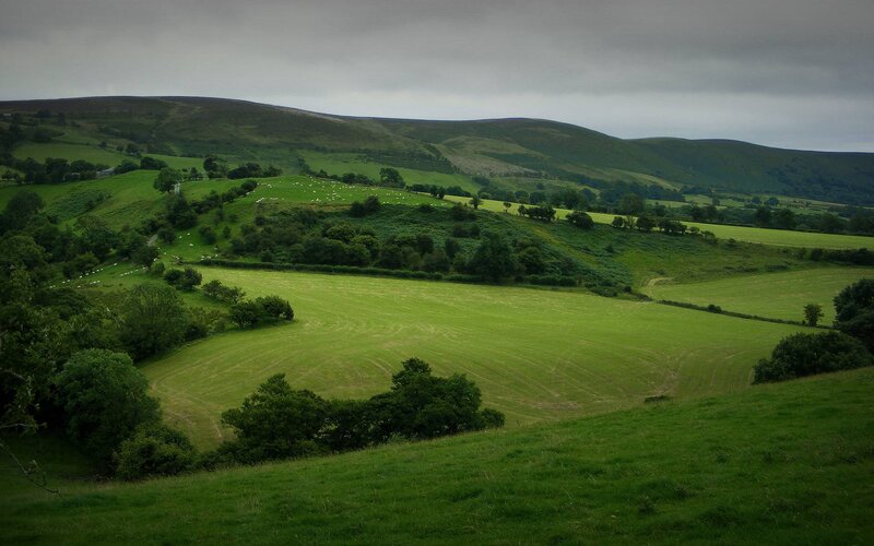 Green Hills and Fields — Overcast, Photograph