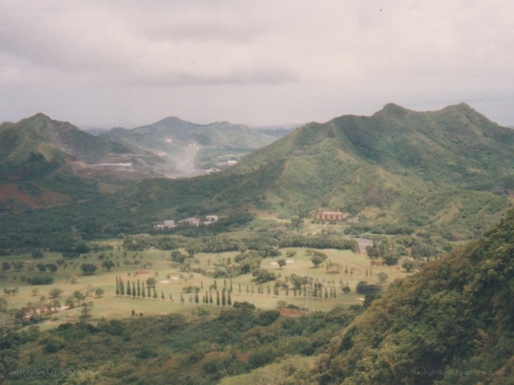 green hills and golf course