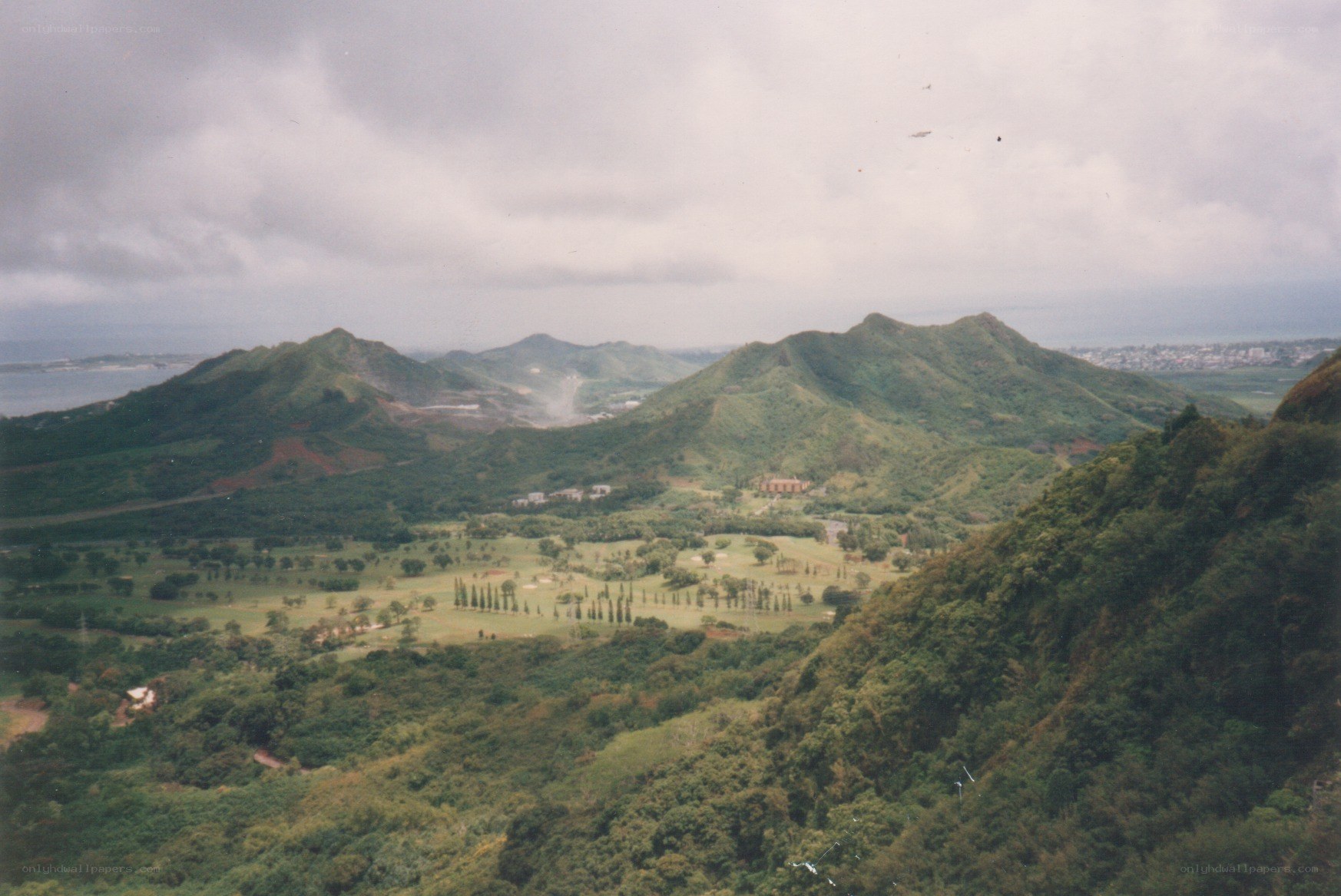 green hills and golf course
