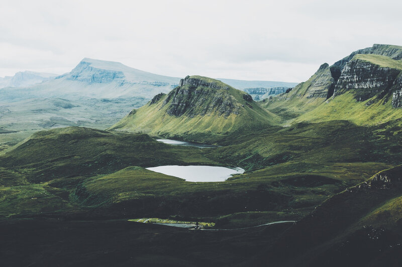 Green Hills and Lakes — Serene