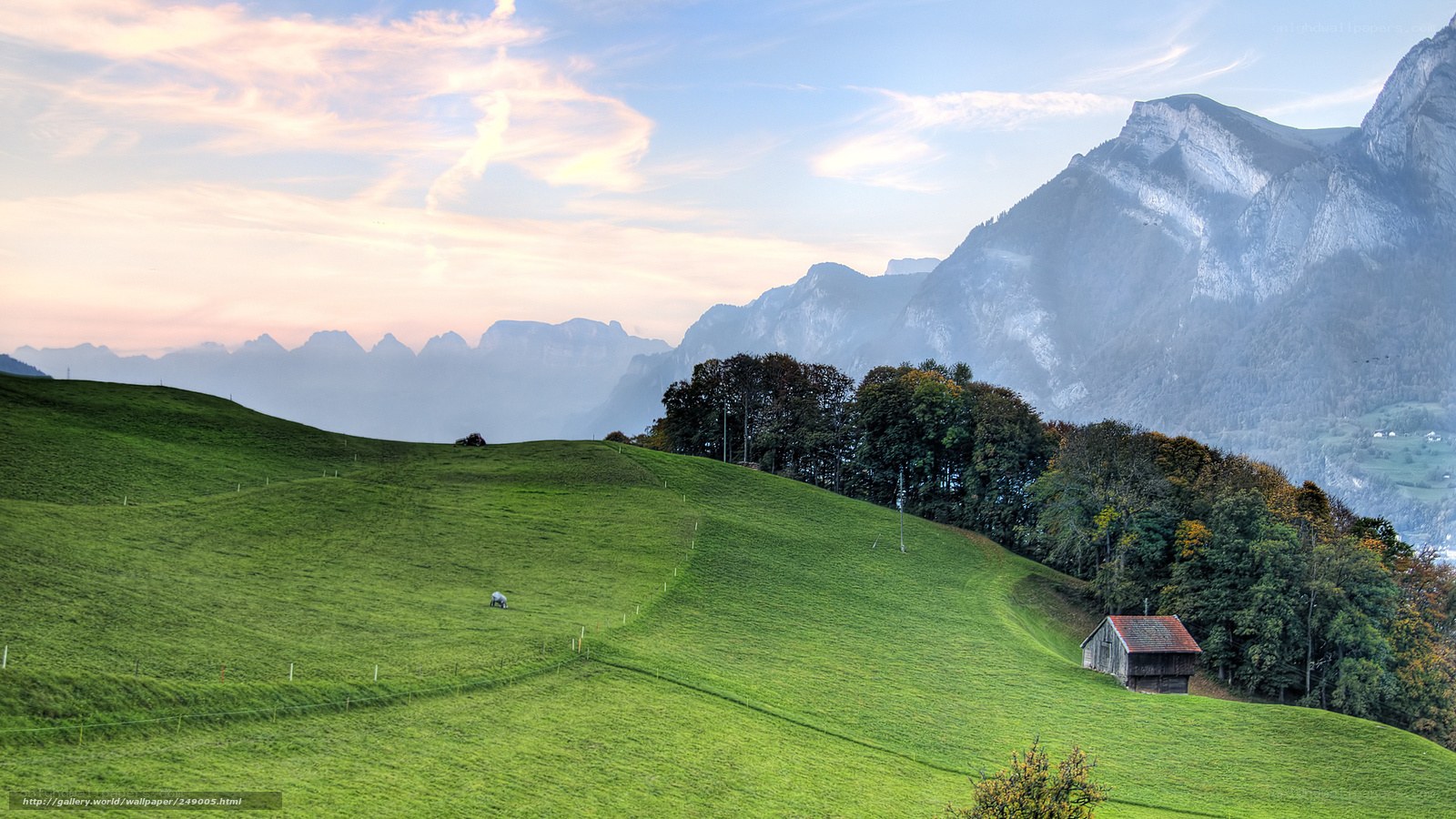 Green hills and mountain landscape