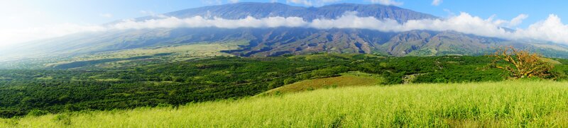 Green Hills and Mountain — Serene, Afternoon, Photograph