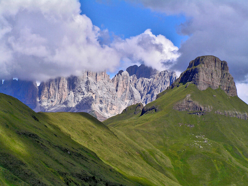 Green Hills and Mountains — Dramatic, Afternoon, Photograph, Clouds, Sky