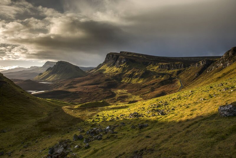 Green Hills and Mountains — Dramatic, Afternoon, Photograph, Clouds, Valley