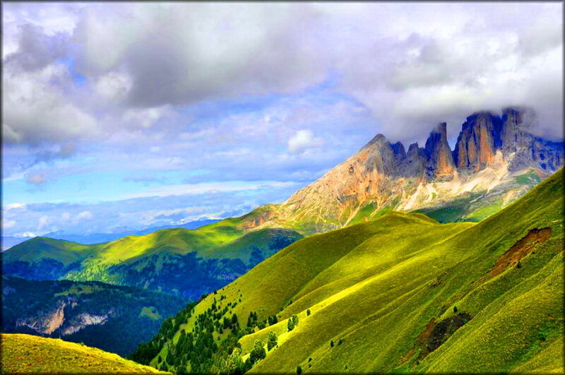 Green Hills and Mountains — Dramatic, Afternoon