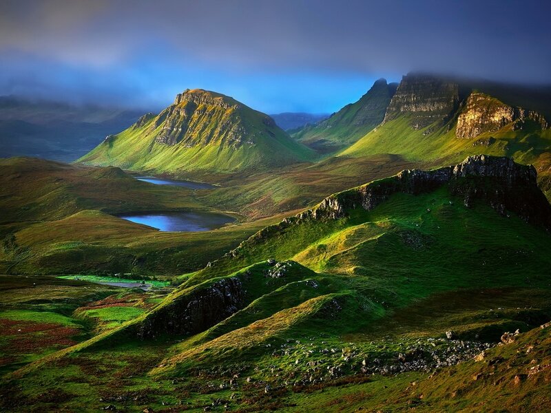 Green Hills and Mountains — Dramatic, Morning