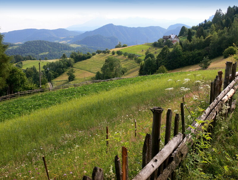 Green hills and mountains landscape