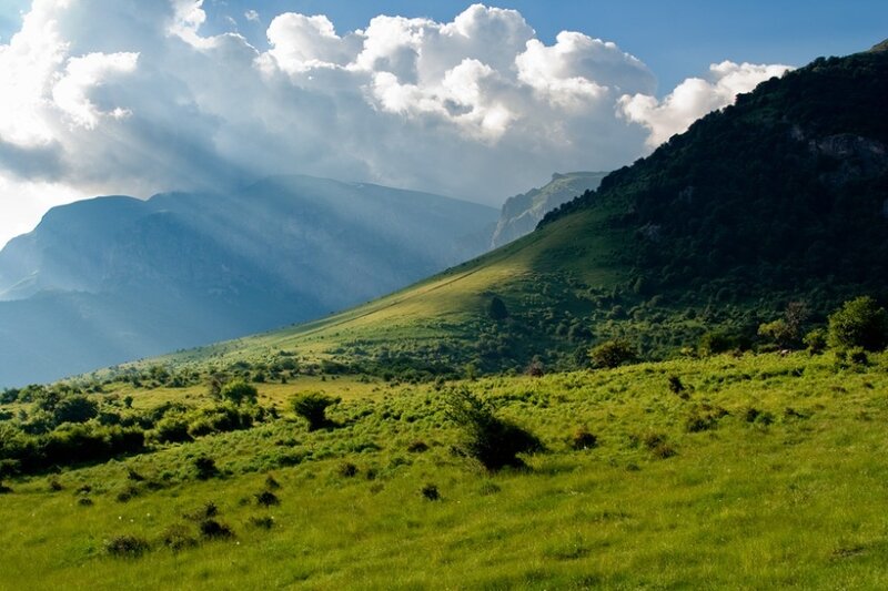 Green Hills and Mountains — Serene, Daytime