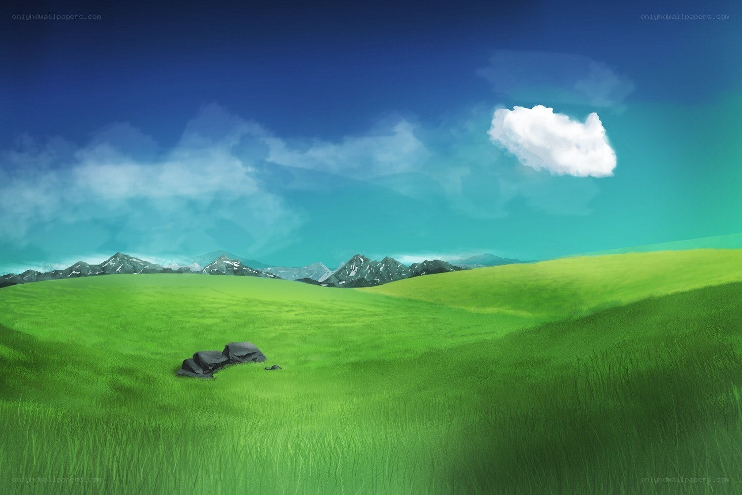 Green hills and mountains