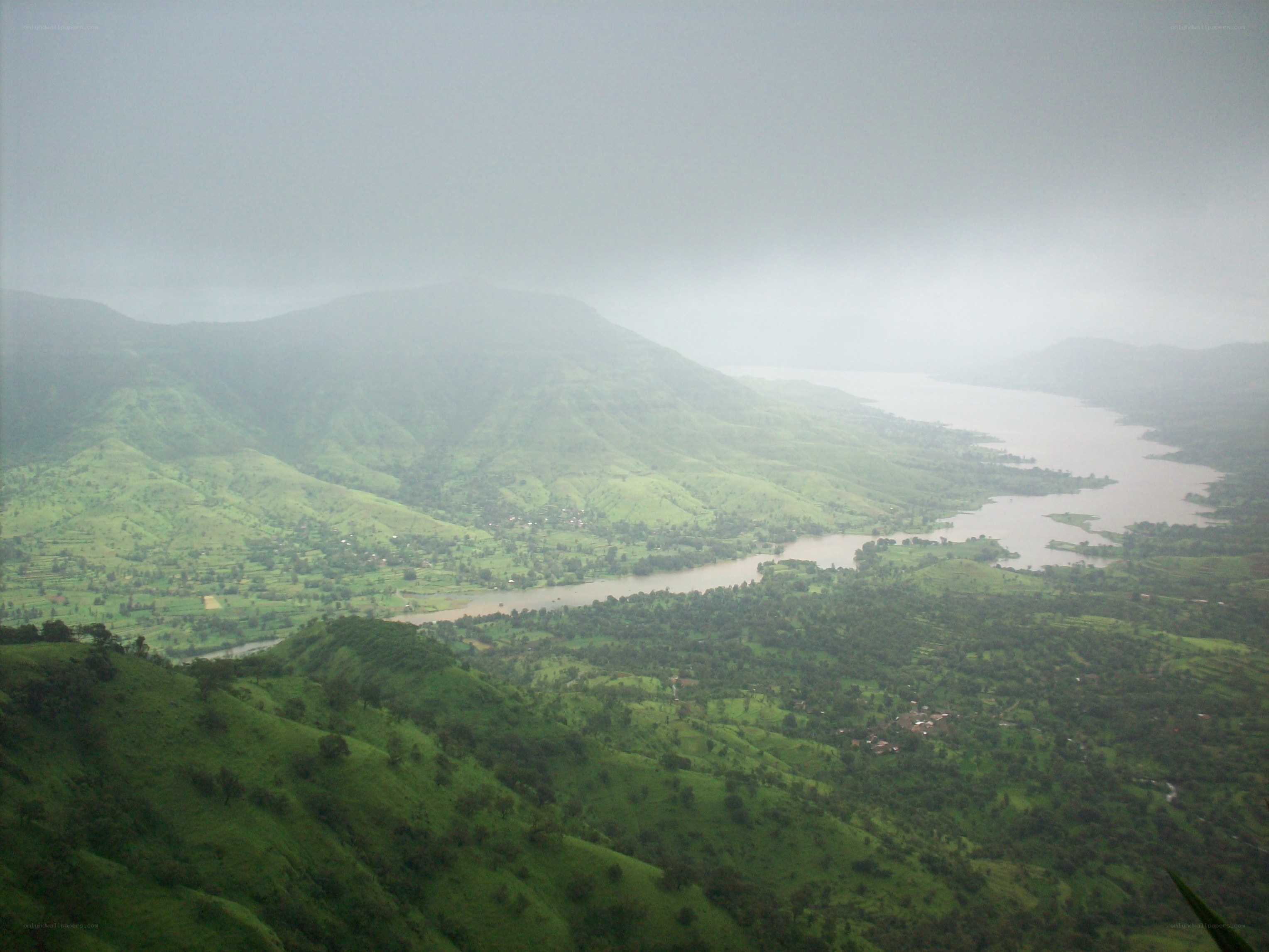 Green hills and river valley