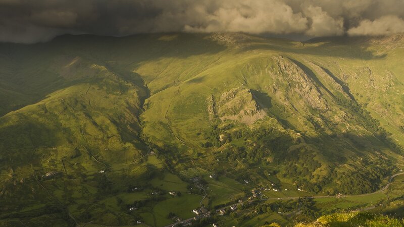 Green Hills and Valley — Dramatic, Afternoon