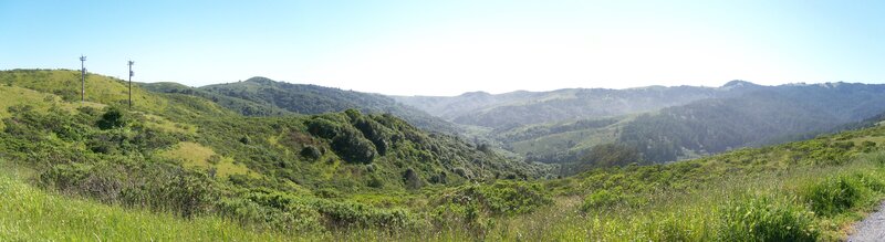 Green hills and valleys landscape