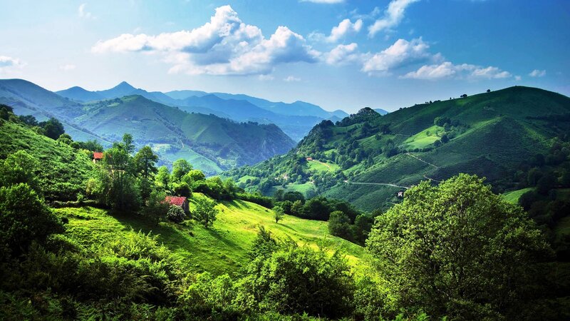 Green Hills and Valleys — Serene, Afternoon, Photograph, Mountains