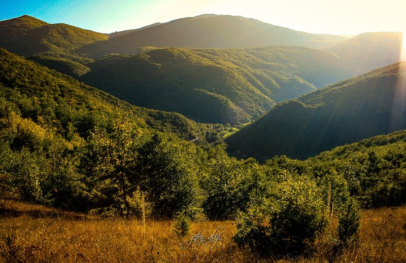 Green Hills and Valleys — Serene, Sunset
