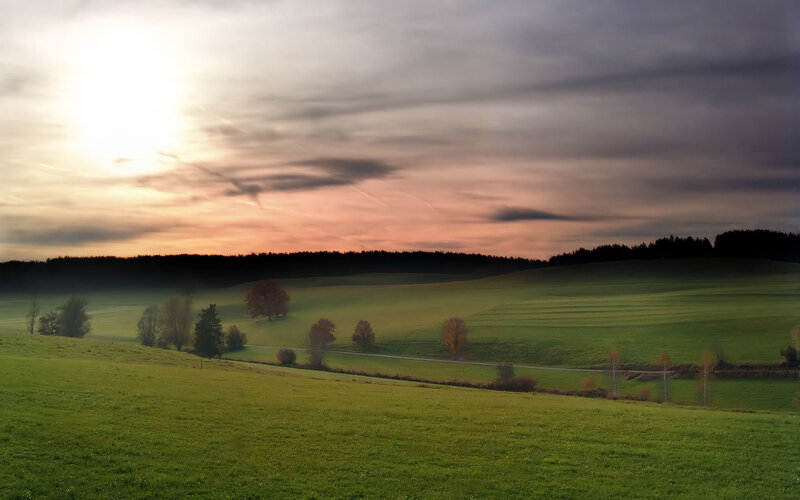 Green Hills at Sunset — Photograph
